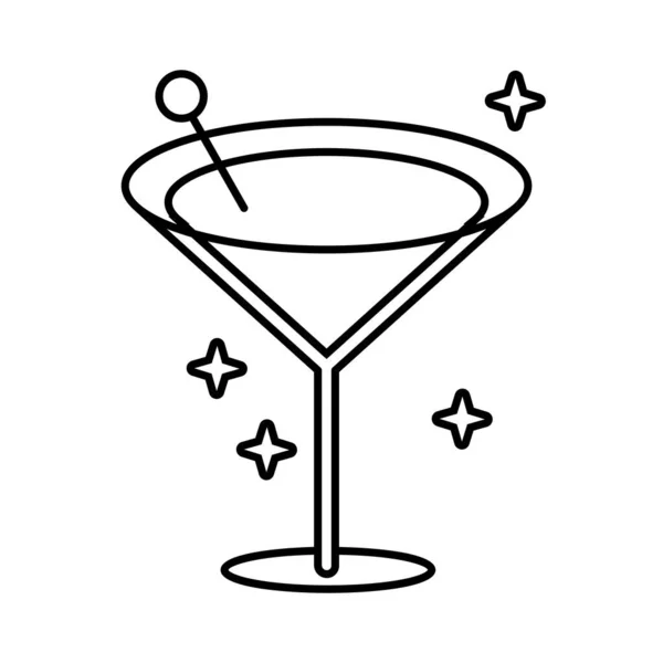 Φρέσκο κοκτέιλ ποτό γραμμή στυλ εικονίδιο — Διανυσματικό Αρχείο