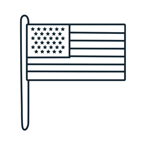Εικονίδιο στυλ γραμμής σημαίας ΗΠΑ — Διανυσματικό Αρχείο