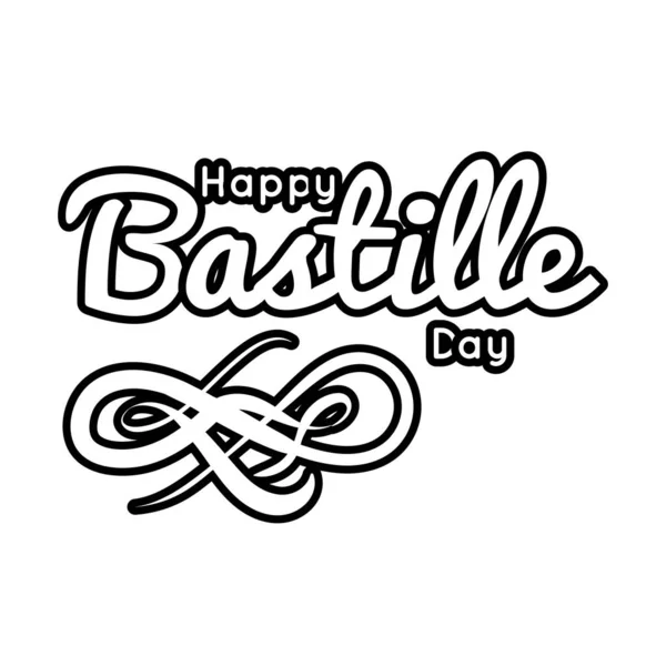 Bastille day lettering line style — Stock Vector