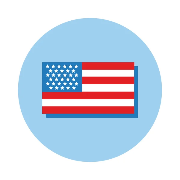 Usa flaga bloku stylu ikona — Wektor stockowy