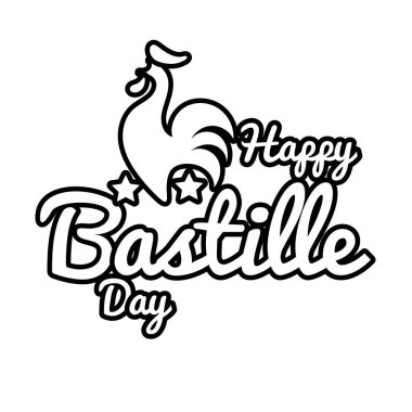 Horoz stili Bastille Günü harfleri