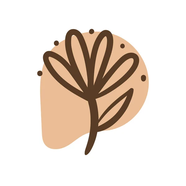 ブロック有機的な葉を持つ枝 — ストックベクタ
