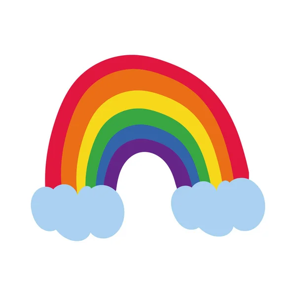 Arc-en-ciel avec gay pride drapeau main dessin style — Image vectorielle