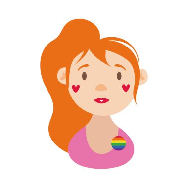 lezbiyen karakter gay gururlu el çizimi tarzı