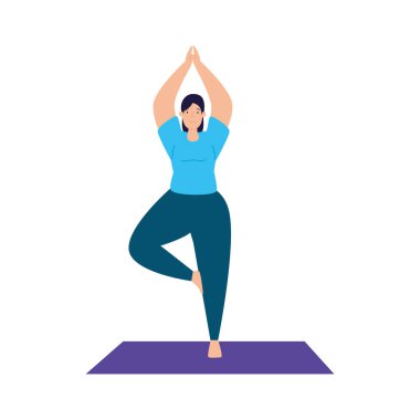 Yoga yapan bir kadın, sağlıklı yaşam tarzı.