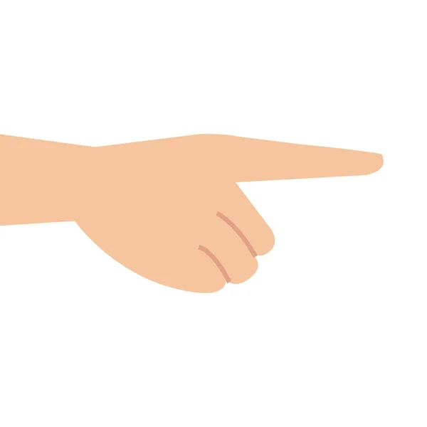Hand med pekfinger på vit bakgrund — Stock vektor