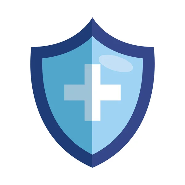 Proteggere scudo di protezione, con simbolo croce — Vettoriale Stock