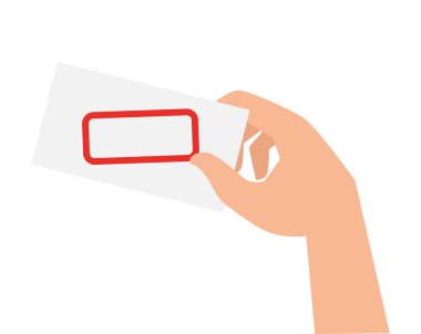 Beyaz arka planda kağıdı olan el insanı