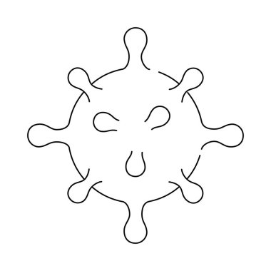 hücre koronavirüs bakteri simgesi, 2019-ncov konsept çizgisi biçimi