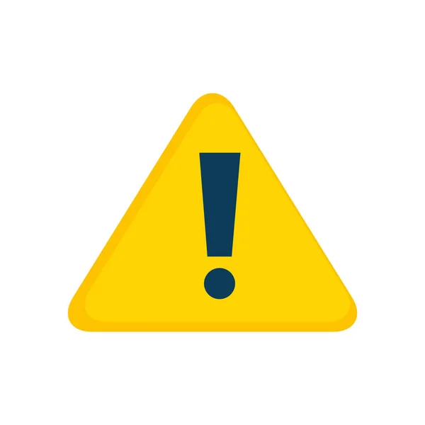 Gevarenwaarschuwingsbord, uitroepteken op gele driehoek — Stockvector