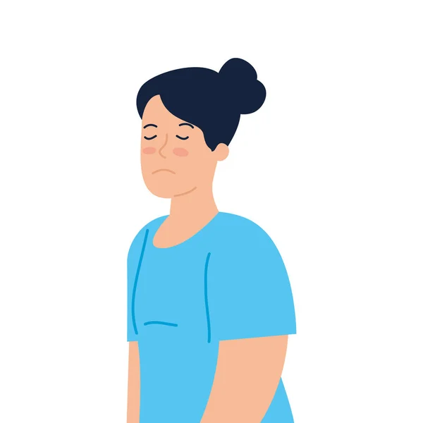 Femme triste et déprimée, malheureuse et stressée — Image vectorielle