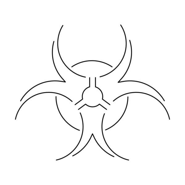 Symbol biologische Gefahr oder Biohazard Symbol, Linienstil — Stockvektor