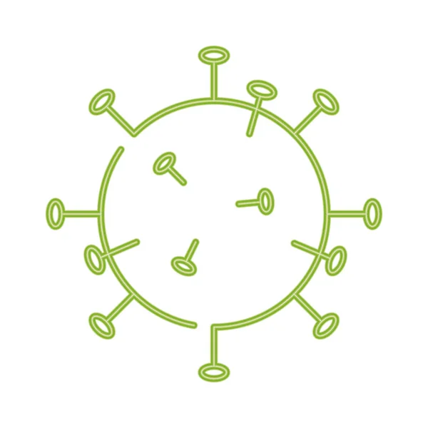Cel coronavirus bacterie icoon, 2019-ncov concept lijn stijl — Stockvector