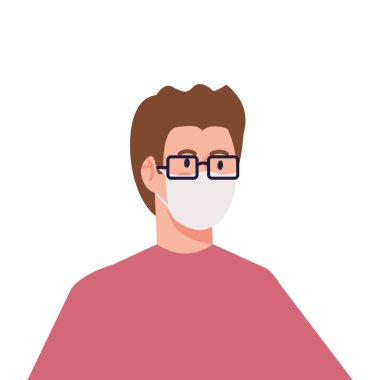 Adam, Coperid 19 'un korunması için koruyucu maske kullanıyor.