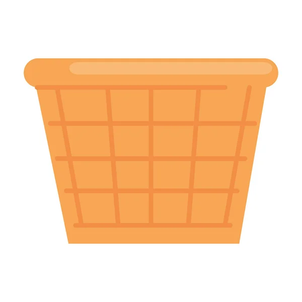 Wicker basket empty, on white background — Stock Vector