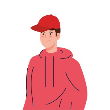 Beyaz arka plandaki genç adam.