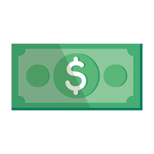 Dollár pénz készpénz ikon elszigetelt ikon — Stock Vector