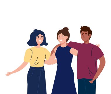 Erkek ve kadın birlikte, mutlu, insanlar, mutluluk ve arkadaşlık, erkek ve kadın karakterler