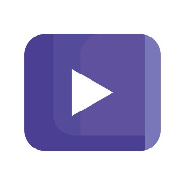 Beyaz arkaplanda çalma işareti olan kare düğmesi