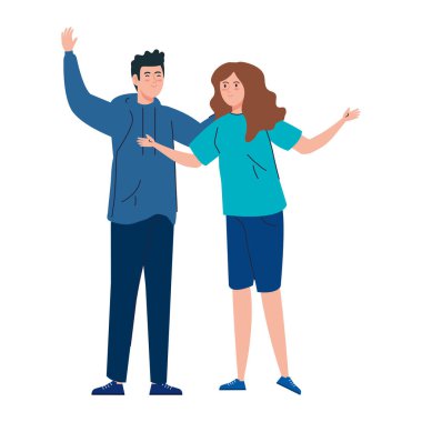 Birbirini seven çift, tapılası çift, kadın ve erkek beyaz arka planda mutlu.