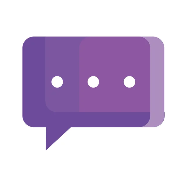 Chatbericht in spraakzeepbel, op witte achtergrond in rechthoekige vorm — Stockvector