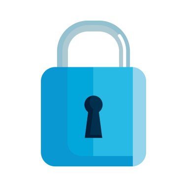 Dolap simgesi, asma kilit sembolü, beyaz arka planda güvenlik ve güvenlik koruması