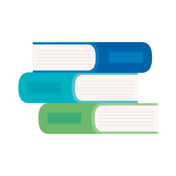 Pila de libros, sobre fondo blanco, pila de libros, concepto de aprendizaje — Vector de stock