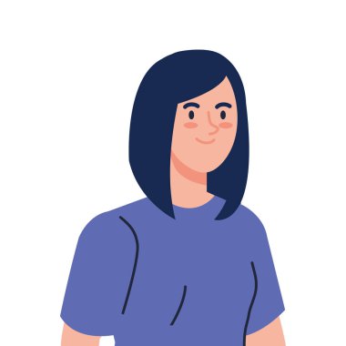 Beyaz arka planda güzel genç bir kadın.