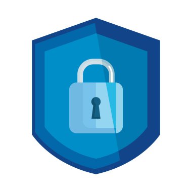 Beyaz arka planda asma kilit sembolü, güvenlik ve güvenlik koruması