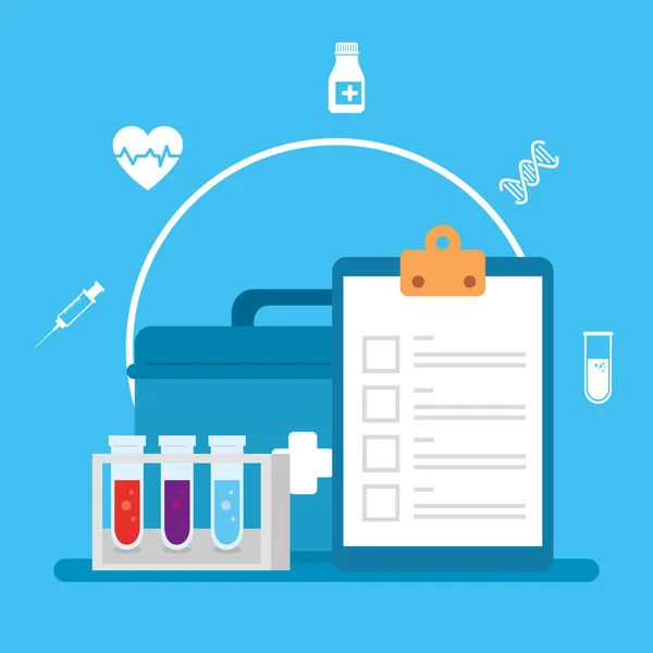의학용 아이콘, 건강, 도움, 의학적 개념이 들어 있는 구급상자 — 스톡 벡터