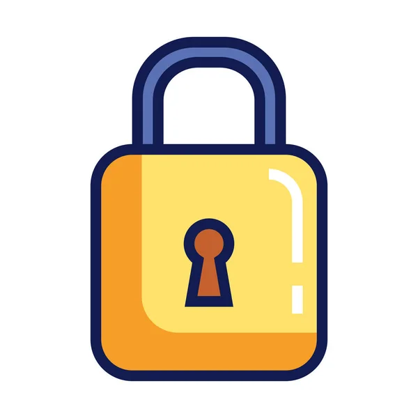 Icône de casier, symbole de cadenas, protection de sécurité et de sûreté sur fond blanc — Image vectorielle