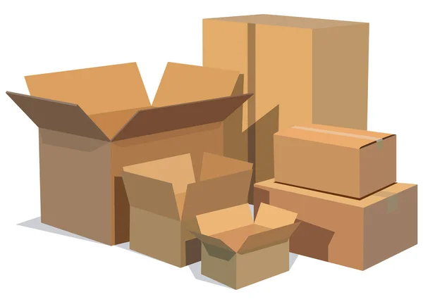 Pile of cardboard boxes — Stock Vector