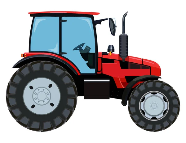 Красный трактор — стоковый вектор