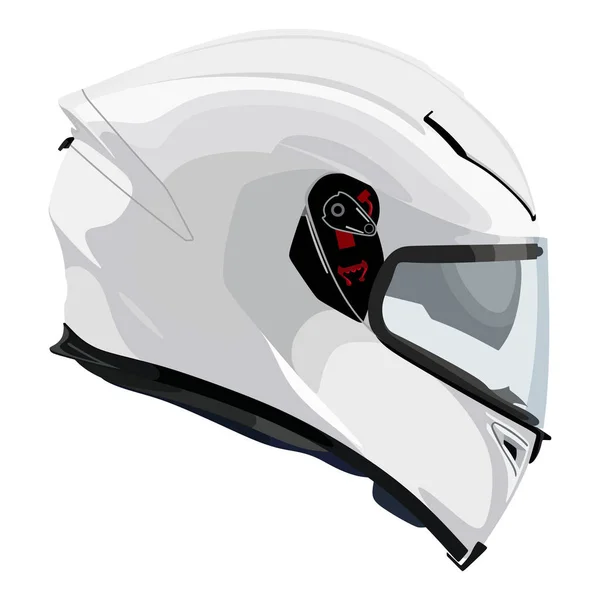 Capacete motocicleta branco — Vetor de Stock