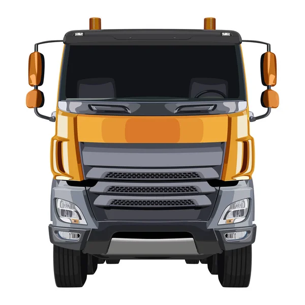 Front orange truck — Stock Vector