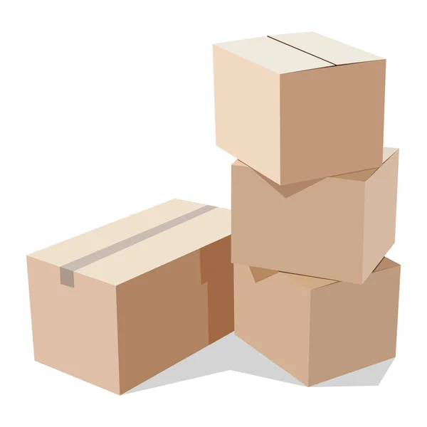 Stapel kartonnen dozen — Stockvector