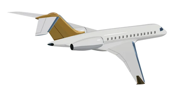 Avión jet blanco — Vector de stock