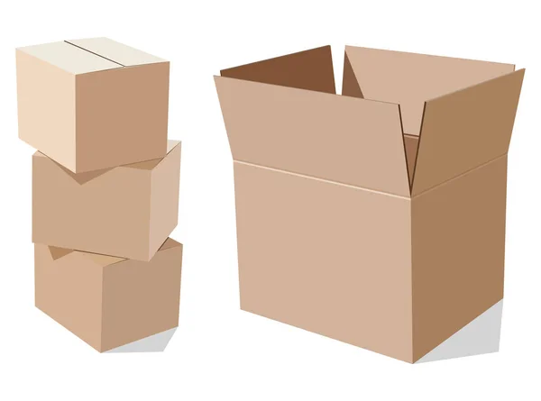 Montón de cajas de cartón — Archivo Imágenes Vectoriales