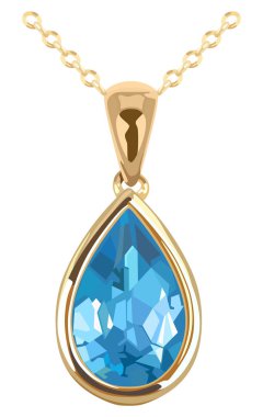 Altın zincir üzerinde mücevher