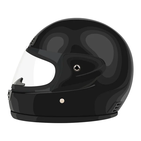 Schwarzer Motorradhelm — Stockvektor