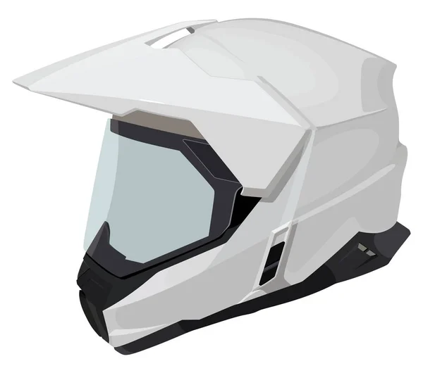 흰색 오토바이 헬멧 — 스톡 벡터