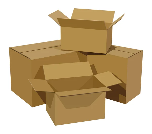 Pile of cardboard boxes — Stock Vector