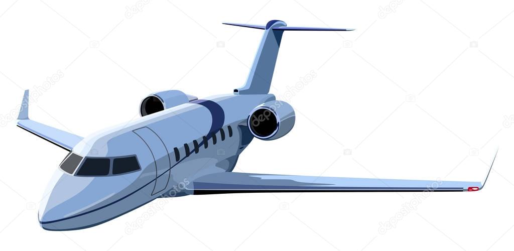 Jet airplane on a white background