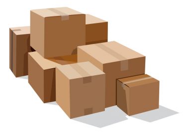 Karton kutular yığını