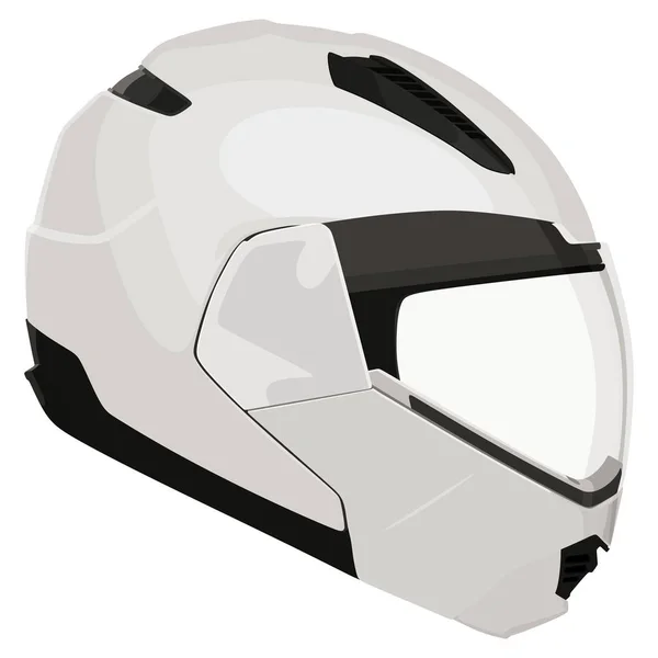 White motorcycle helmet — Stock Vector