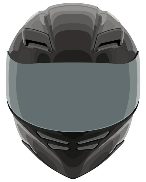 Черный мотоциклетный шлем Векторная Графика