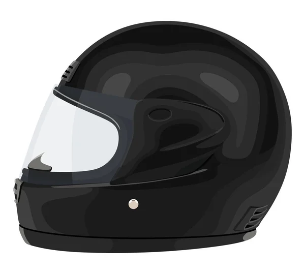Czarny kask motocyklowy — Wektor stockowy