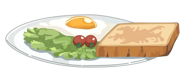 Plate with breakfast — Stock Vector