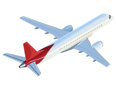Beyaz bir arka plan üzerinde Jet uçak