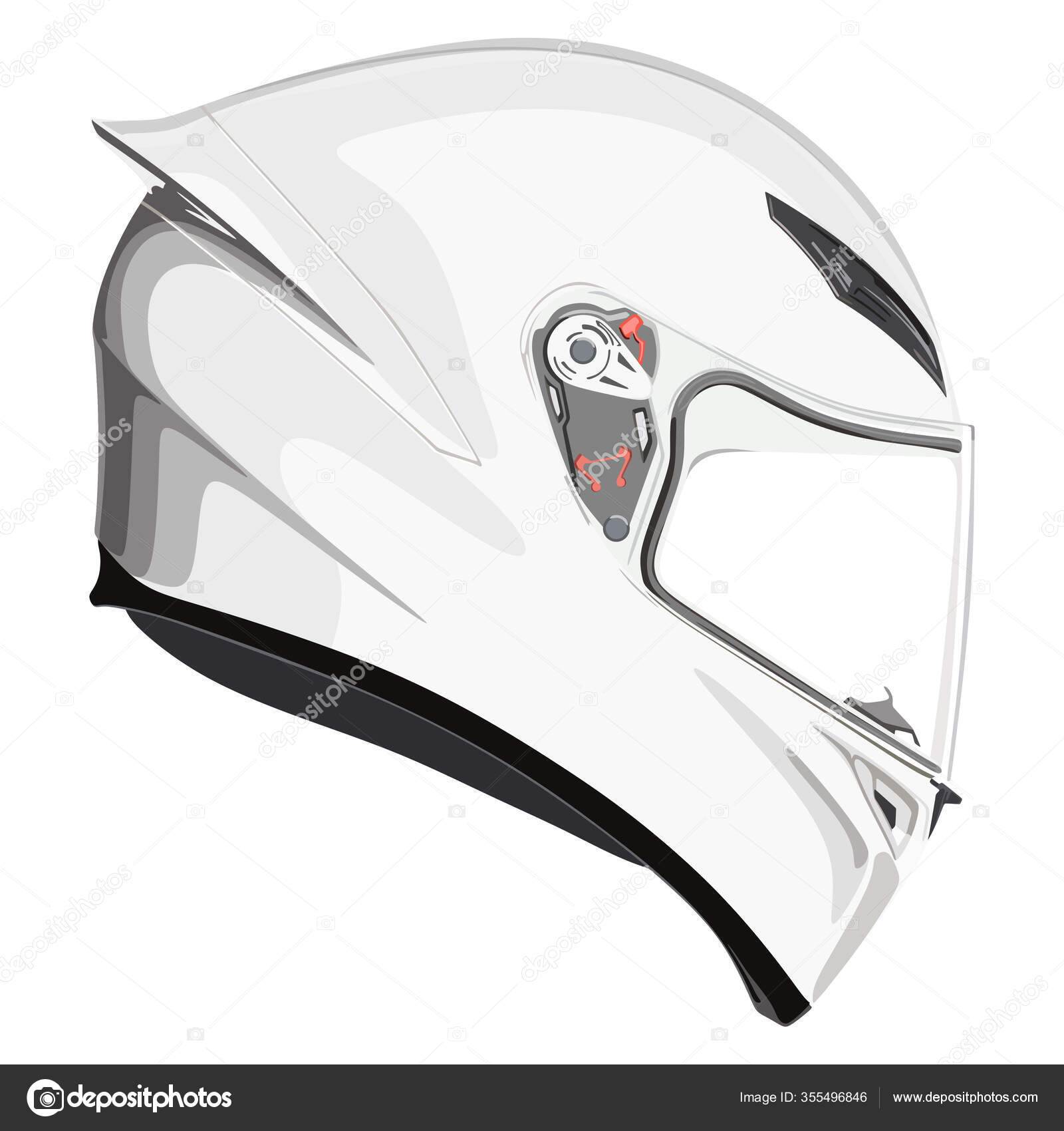 Motorcycle Helmet White Background Stock Vector by ©Chubarov 355496846